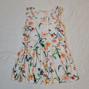 NWT Bearsland S Maternity Nursing Tank Top FM1001 Scoop Neck White Floral